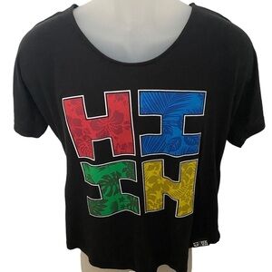 HAWAII’S FINEST Colorful Hawaiian Logo Tee Shirt Women M Medium